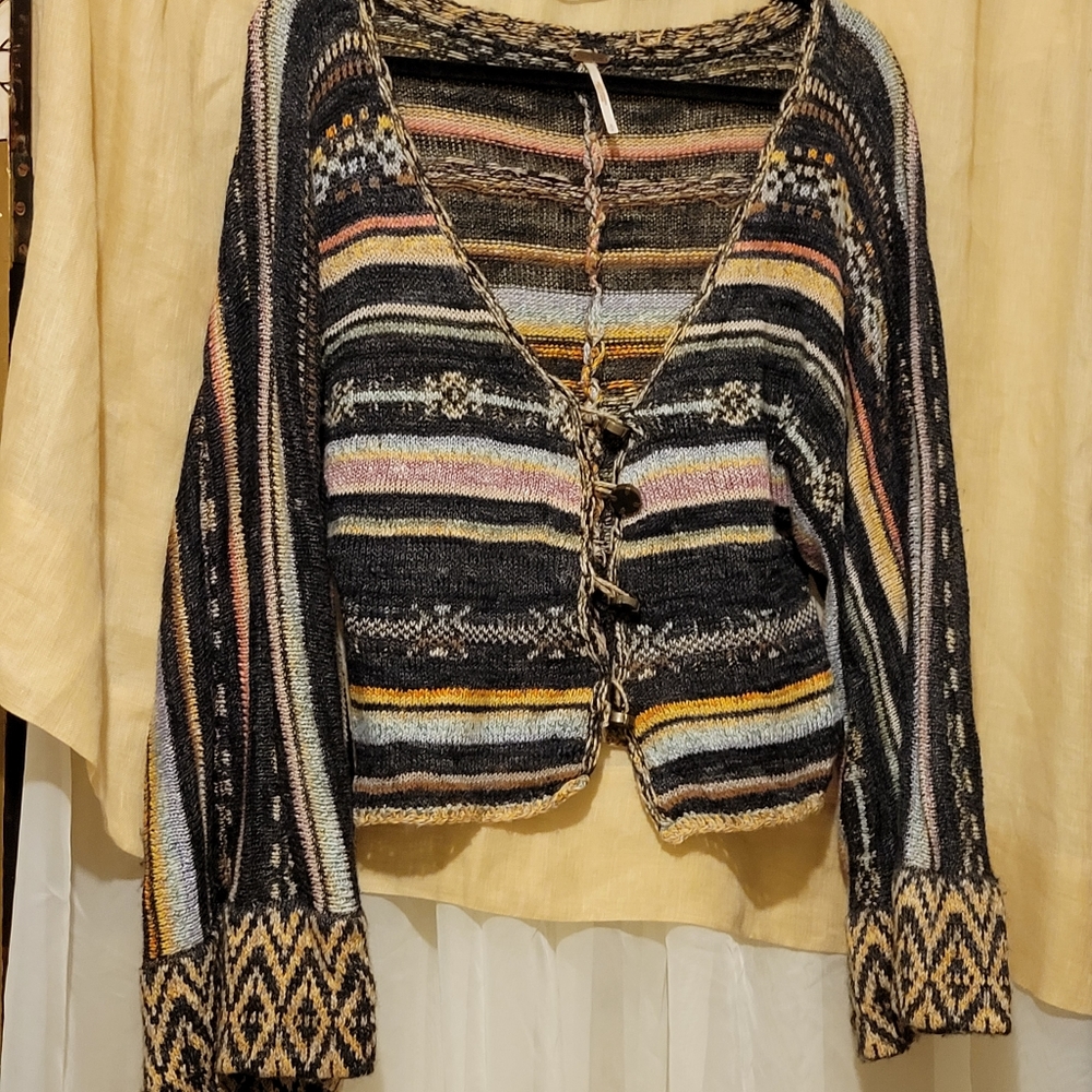 Free People Croched Sweater, brown tones, lovely!